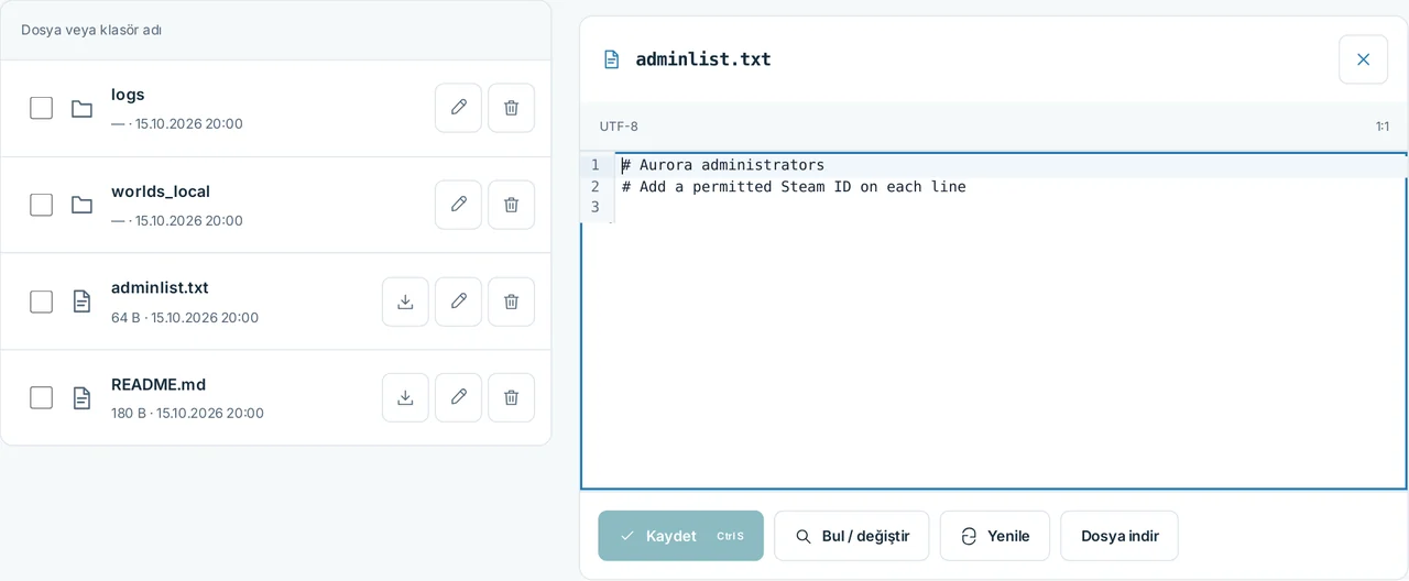 CubixServ · Dosyalar