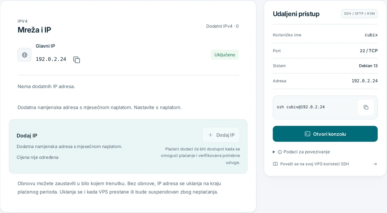 CubixServ · Mreža i IP