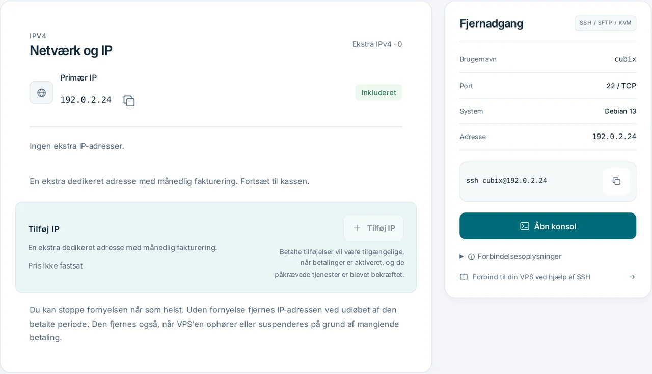 CubixServ · Netværk og IP