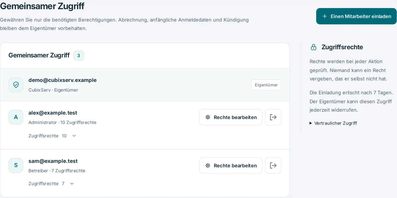 CubixServ · Gemeinsamer Zugriff