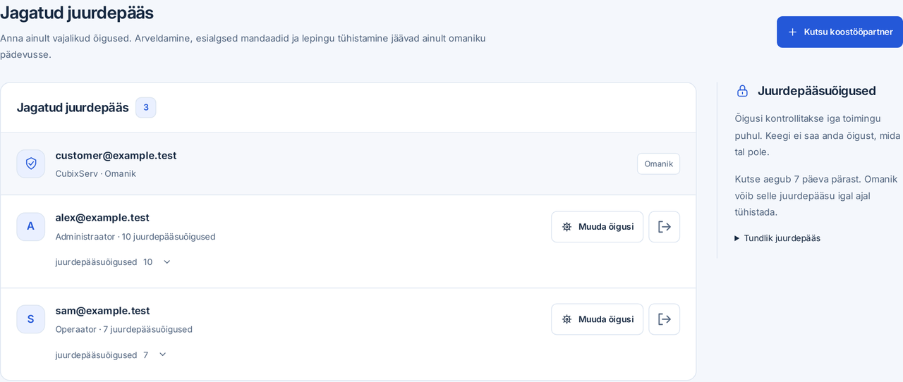 CubixServ · Jagatud juurdepääs