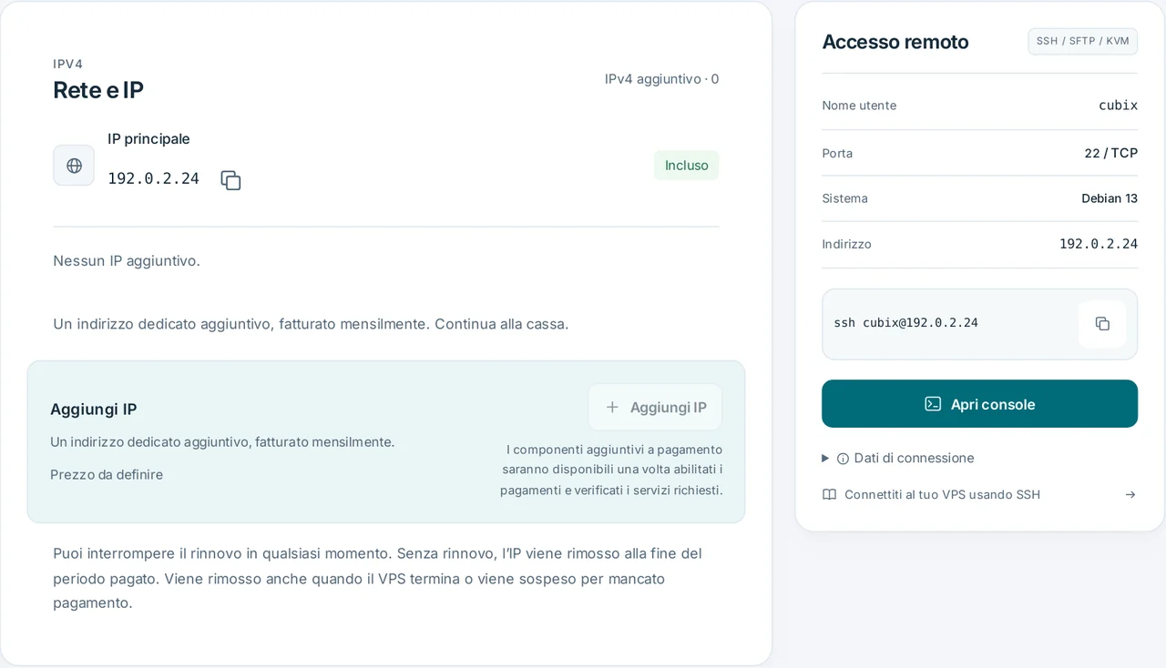 CubixServ · Rete e IP