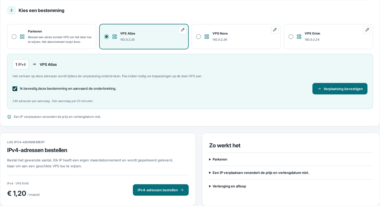 CubixServ · Netwerk & IP’s
