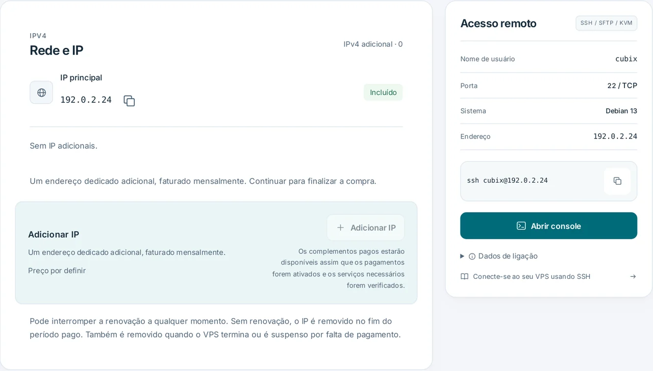 CubixServ · Rede e IP